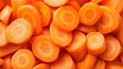 Sticker - A pile of sliced carrots are piled together in a bowl, AI