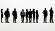 © picpics - Silhouettes noires personnes affaires business fond blanc.