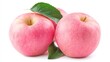 © Nihad - Pink Fuji Apple isolated on white background, Fresh Pink Japanese Apple with leaf on white background, With clipping path. --