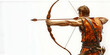 © HQAsset - Archer Aiming with Bow and Arrow, Ready to Shoot, with Copy Space