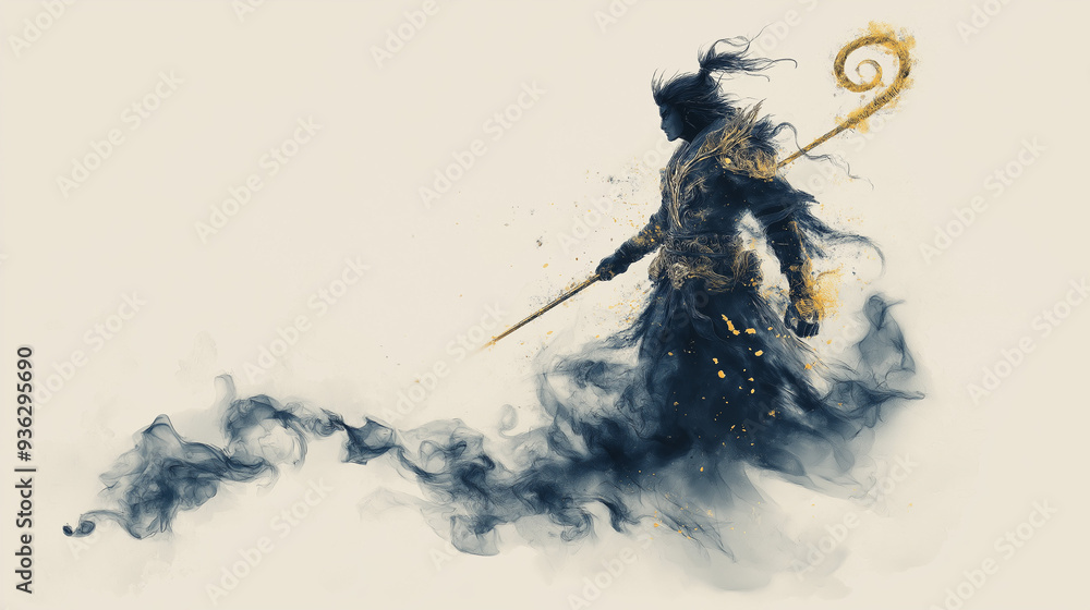 un Wukong, the Monkey King of Chinese mythology, is depicted wearing