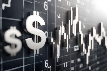 Abstract digital rendering of economic policy shifts represented by moving currency symbols, concept of market impact