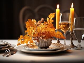 Wall Mural - Top view autumn food with harvest.