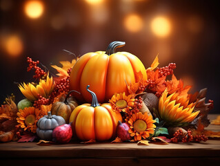 Wall Mural - Happy thanksgiving day background.