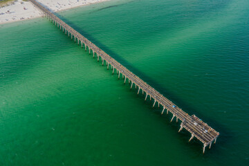 Wall Mural - Aerial view of the Pensacola Beach Pier