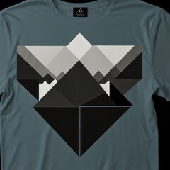 Wall Mural - A simple T-shirt design with elegant featuring clean sharp geometric shapes and lines with a monochromatic.