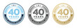 © Avni Design - 40 years anniversary logo emblem circle design templates set isolated
