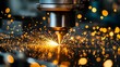 © Teerapat - Metal Cutting Machine Sparks and Bokeh Lights