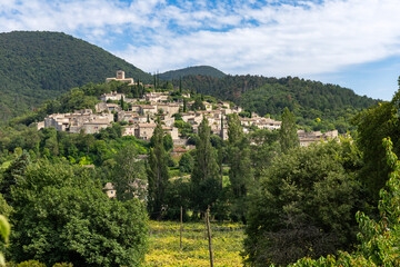 Mirmande, one of the Most Beautiful Villages of France, Drôme. City in southeastern France., Mirmande de is a picturesque medieval village perched on a hill.