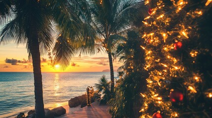 Sticker - A Tropical Christmas Setting
