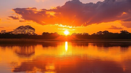 Wall Mural - Golden_Sunset_Over_the_Pantanal_A_breathtaking_suns