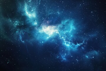 Wall Mural - Glowing Nebula and Stars in the Cosmos