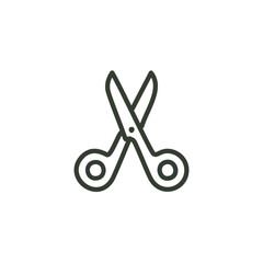 Simple scissors outline icon. Line art icon of a pair of scissors. Ideal for web design, mobile apps, and print media.