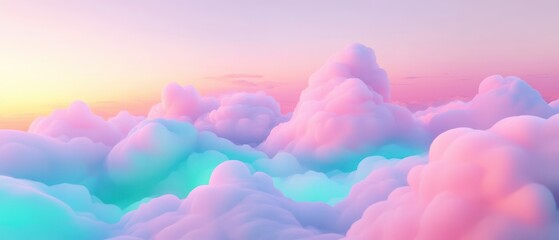 Wall Mural - a colorful sky with pink and blue clouds