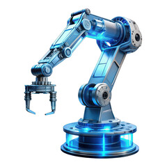 blue robot arm of a computer isolated png