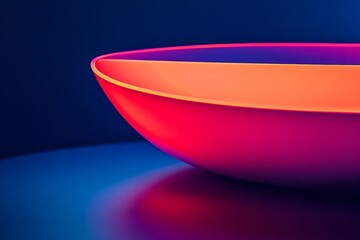 this artwork showcases a closeup of simple, neon-colored abstract forms set against a dark backgroun