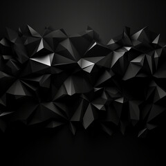 Poster - Black low poly background, triangular 3D polygonal abstract background