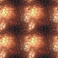 Copper metal surface seamless pattern. Copper texture background. Cuprum surface wallpaper. Digital artistic artwork raster bitmap illustration. Graphic design art. AI artwork.