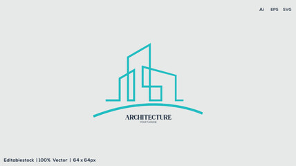 Wall Mural - Architecture logo design with vector illustration