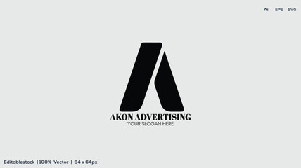 Poster - Advertising logo with letter a beautiful shape vector illustration