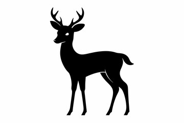 Canvas Print - deer black silhouette vector