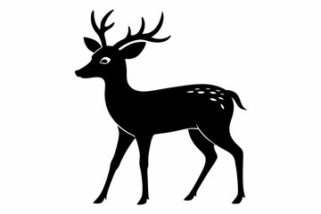 Canvas Print - deer black silhouette vector