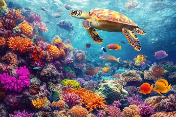 Poster - tropical coral reef