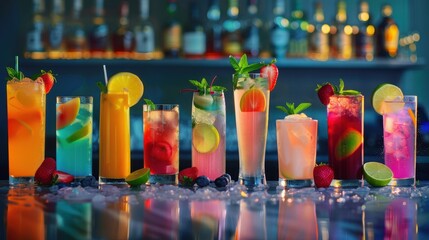 The Assorted Colorful Cocktails