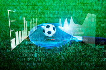 Wall Mural - business in football club and soccer team manager, online sport betting concept