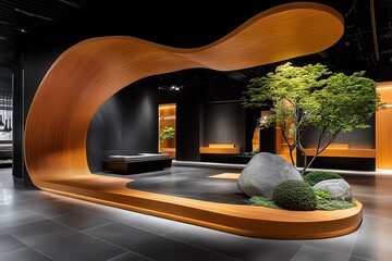 Poster - A spa designed with a minimalist aesthetic, featuring clean lines, natural materials, and a focus on simplicity and tranquility