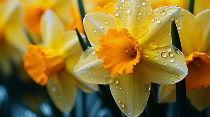 Wall Mural - a close up of a yellow and orange flower. 