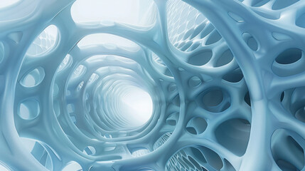 Wall Mural - Abstract structure, blue background design, 3d render.