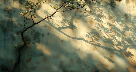 Sticker - a tree branch on a sandy surface. 