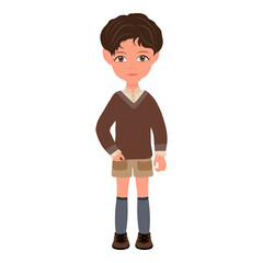 Canvas Print - Flat  Illustration of Kid Boy Wearing Sweater. Item 2