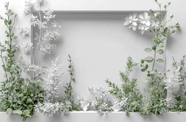 Poster - White Floral Frame