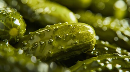 Wall Mural - appetizing close-up shot of pickles