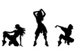 © Козич Денис - Vector illustration. Set of hip-hop dancer girls. Black silhouette on white background.