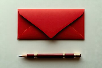 Canvas Print - Red Envelope and Pen