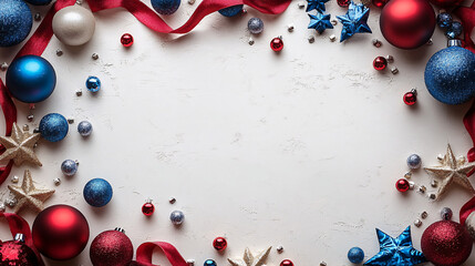 Columbus day card and poster with United States decorations on a white background. Suitable for celebrating the national holiday and showing patriotism.