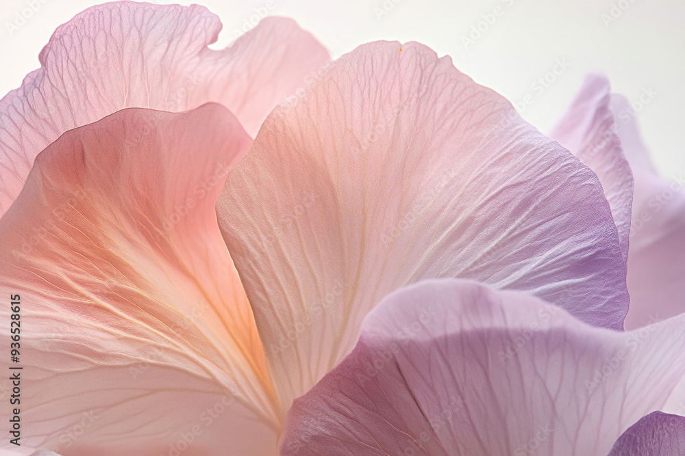 Background with pink and purple flower petals, macro detail	
