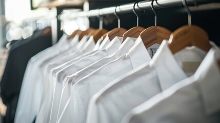 White Shirts Hanging On Hangers