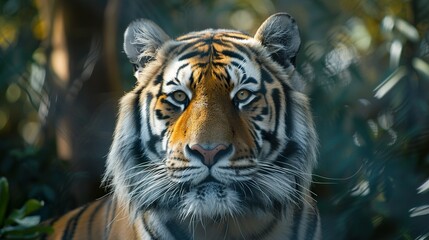 Canvas Print - Close Up Portrait of a Majestic Tiger