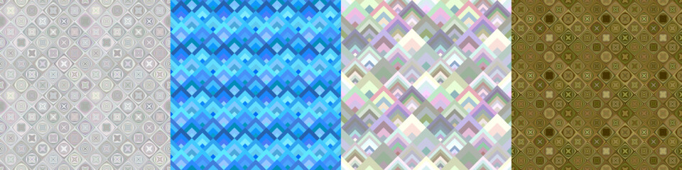 Wall Mural - seamless color geometric pattern set
