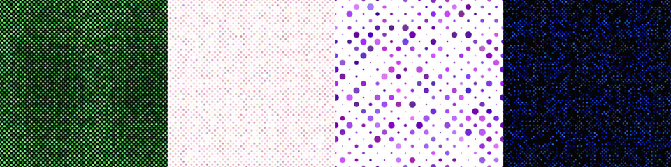 Wall Mural - seamless geometric dot pattern background set