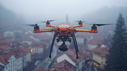 Wall Mural - Drone that captures the world from angles never seen before symbolizing a new perspective on life