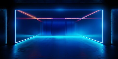 Poster - Abstract Room With Neon Light