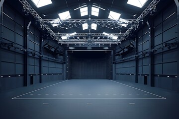 Canvas Print - Empty Stage with Lighting Rig and Grid