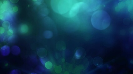 Wall Mural - abstract aqua blue green dream 4k loop features defocused lights moving in a blue and green dream-li