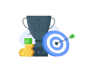 Wall Mural - goals and achievements,flat design icon vector illustration