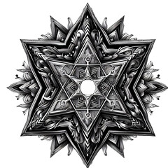 Wall Mural - star ornament isolated on transparent background - generative ai